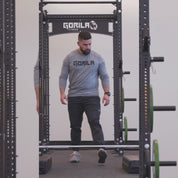 Video demonstration of Gorila Fitness drop pads absorbing impact from barbell plate and kettlebell drops, showcasing advanced noise reduction and durability, made in Canada