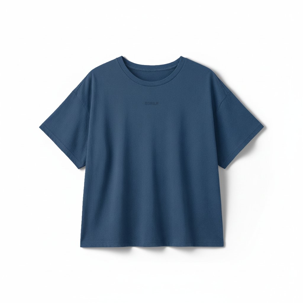 Navy Blue Gorila Women's Boxy t-shirt on a white background
