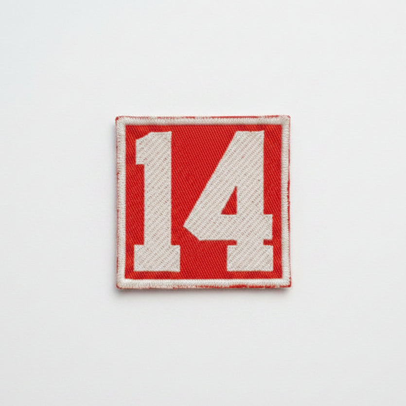Gorila Velcro® Patches of a red "14" for 14lb weight vest standard - Gorila Fitness Canada
