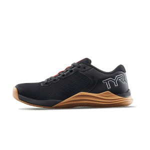 TYR CXT-1 Trainer shoe in black and gum colors, displayed on Gorila Fitness Canada's website. The shoe features a robust design suitable for training, highlighting its durability and sporty look.